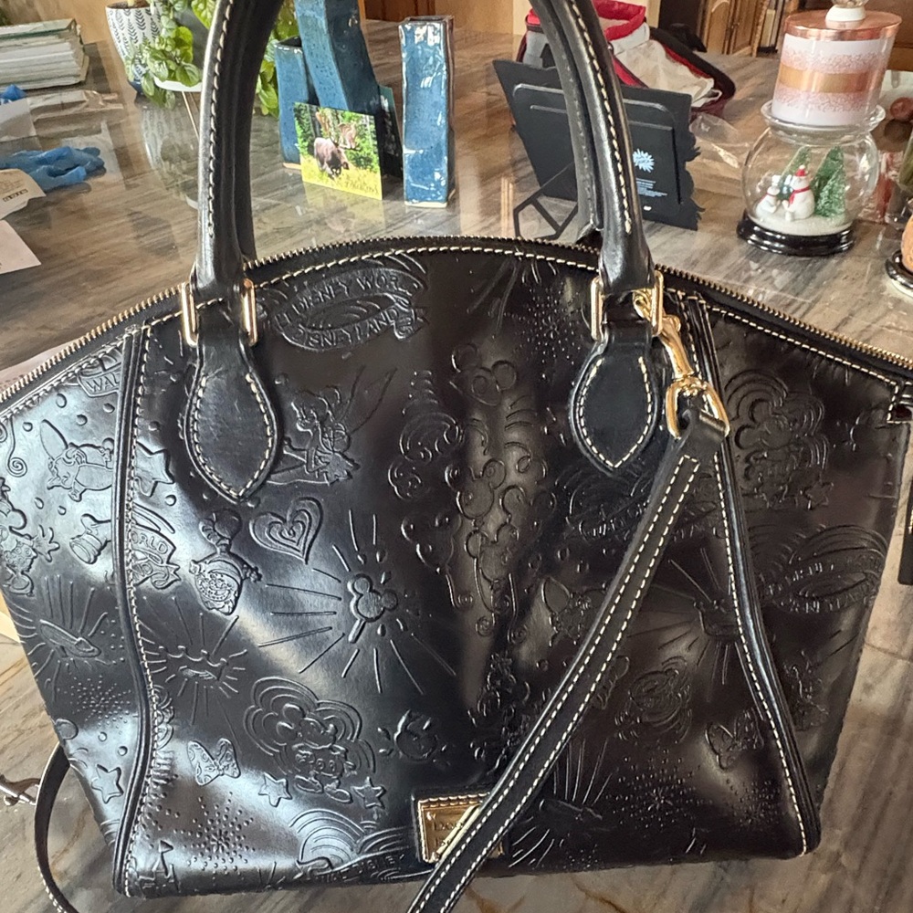 Disney Parks Icons Black Leather Sketch Satchel by Dooney & Bourke.